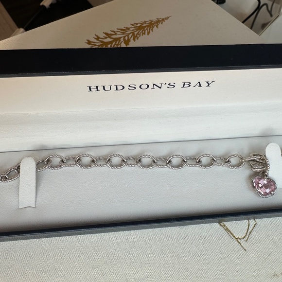 Judith Ripka Bracelet with two Heart Charms - Picture 4 of 5